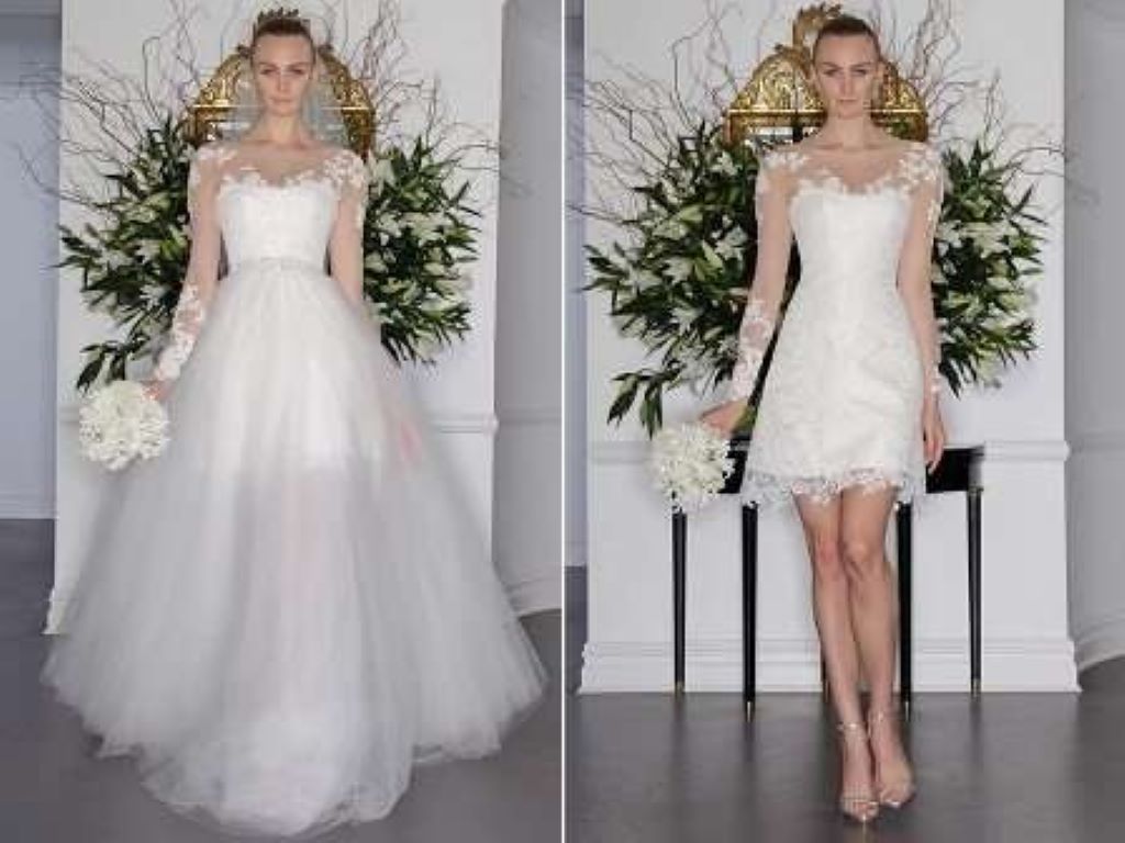 Wedding dresses with detachable skirts