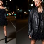 How to Style a Feather Dress with Boots