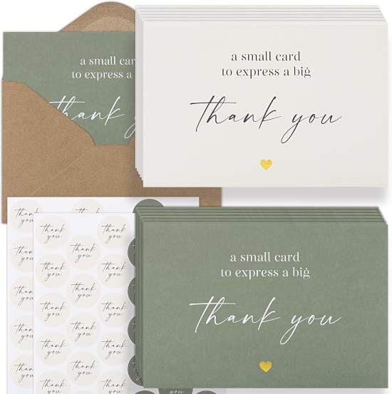 Beautiful Thank You Cards Set of 30