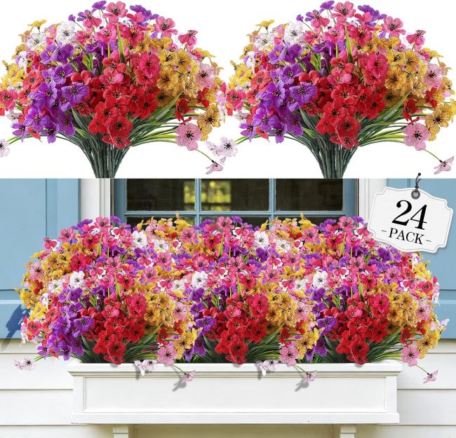 AGIRL artificial flower bundles with fade-resistant design for outdoor wedding bouquets and garden decorations