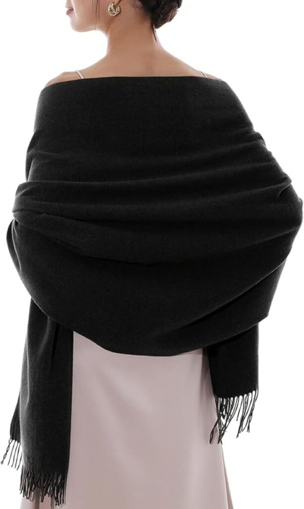 RIIQIICHY women’s pashmina shawl and wrap for bridesmaids, bridal wear, and formal winter occasions