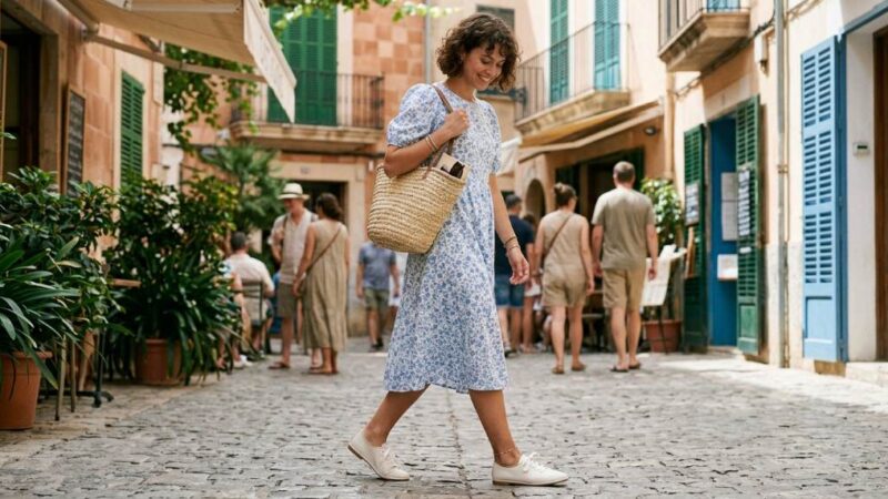 wear sneakerina flats with summer dresses