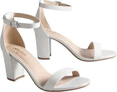 Ankis women’s open-toe chunky heel sandals with ankle strap and 2.75-inch heel, suitable for weddings, parties, and formal occasions