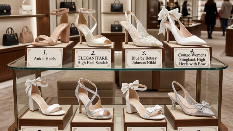 Elegant bridal shoes for a Texas wedding, featuring stylish design and all-day comfort for the bride from ceremony to reception