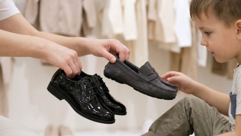 Comfortable leather kids wedding shoes for boys in black