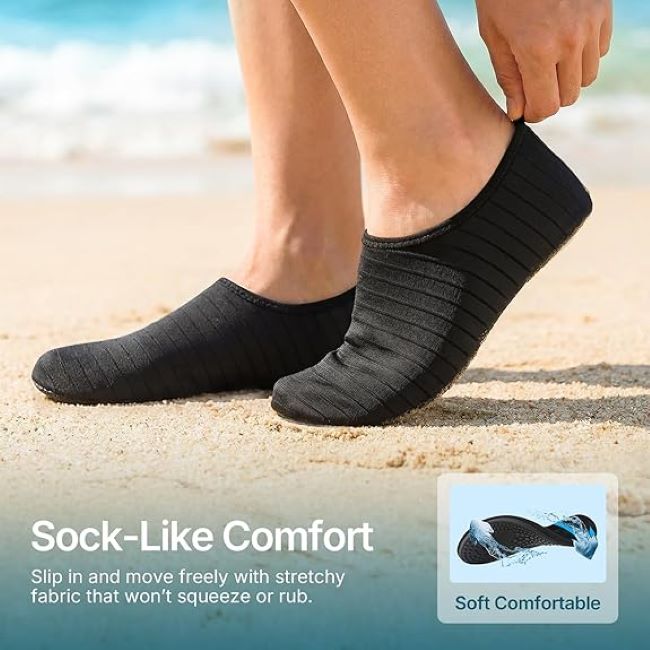 ATHMILE quick-dry aqua shoes with non-slip soles for swimming, kayaking, and water sports
