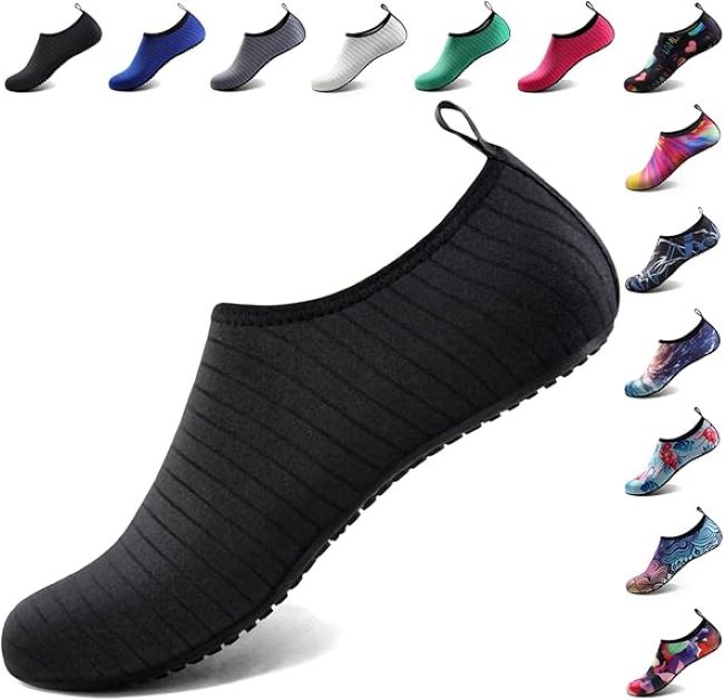 ATHMILE water shoes for walking on California beaches, rivers, and rocky shorelines