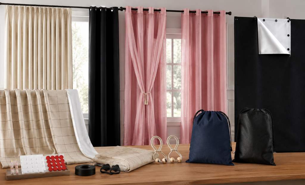 Affordable curtains for windows in Florida FL in a bright coastal living room