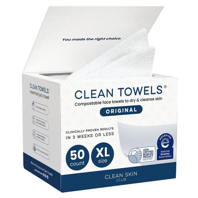 Clean Skin Club Clean Towels XL disposable face towels in Pennsylvania