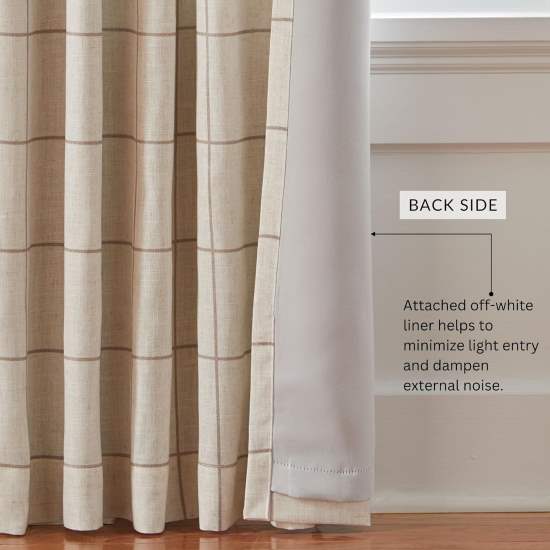 Elrene Home Fashions Brighton Windowpane Plaid Blackout Window Curtain