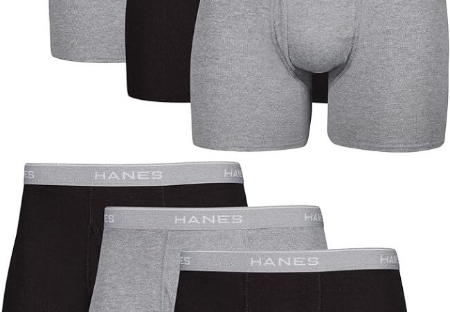 Affordable Hanes Men's Boxer Briefs with breathable cotton fabric for all-day comfort in California