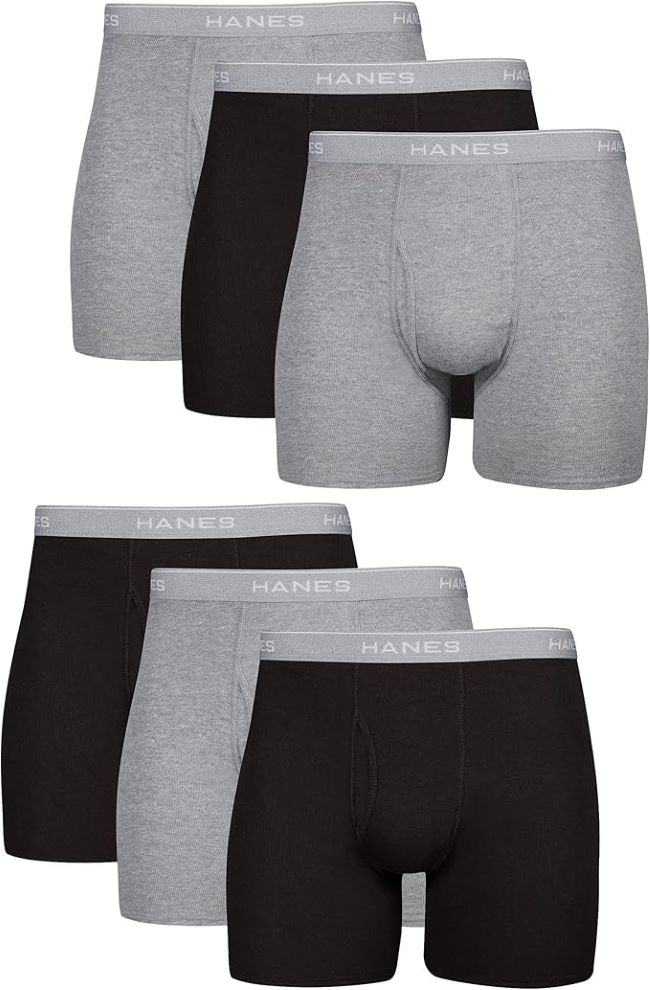 Affordable Hanes Men's Boxer Briefs with breathable cotton fabric for all-day comfort in California