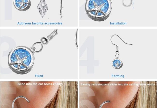 MENKEY 925 Sterling Silver earring hooks and clear silicone backs for handmade jewelry