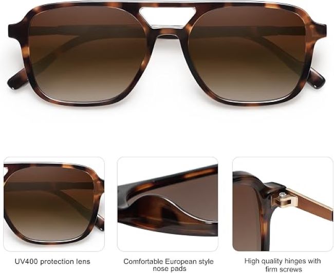 SOJOS retro aviator sunglasses with lightweight metal frame and classic vintage design