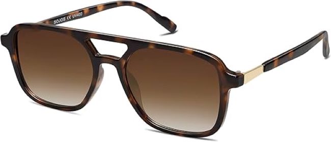 SOJOS retro aviator sunglasses with UV400 lenses for everyday wear in Florida