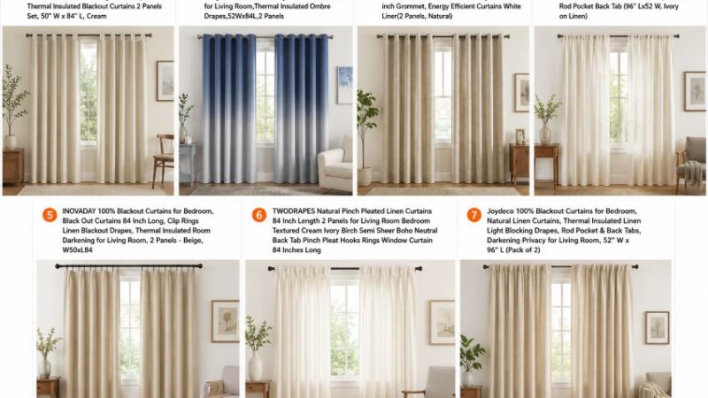 Elegant linen living room curtains enhancing natural light in a California home