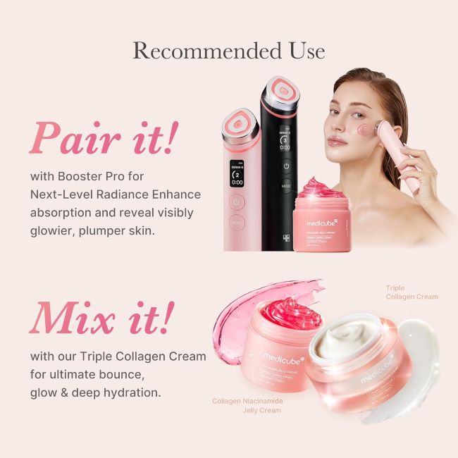 medicube collagen face cream applied as part of a daily skincare routine