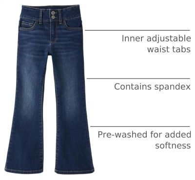 Children's Place girls' flared jeans with comfortable stretch fabric for easy movement