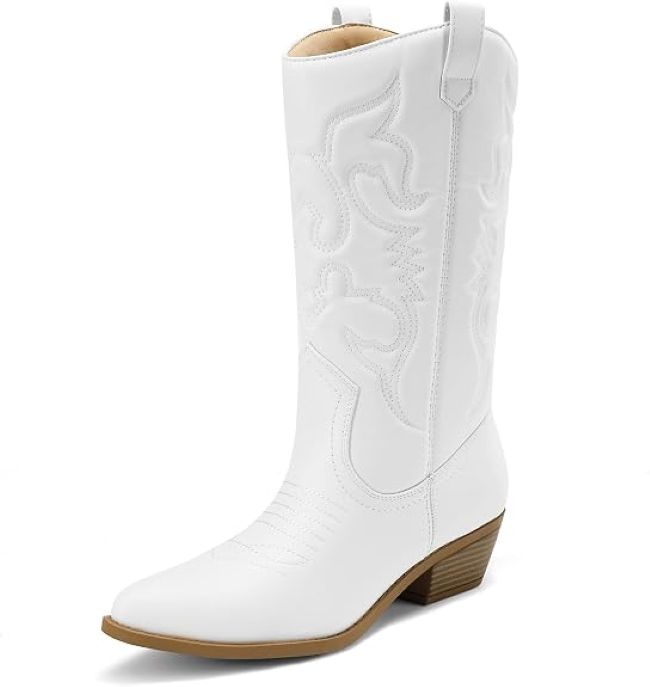 DREAM PAIRS Western cowboy boots with classic mid-calf design in Oklahoma