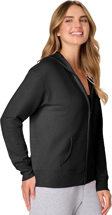 Hanes Women's sweatshirt with cozy fleece construction for cool-weather everyday use