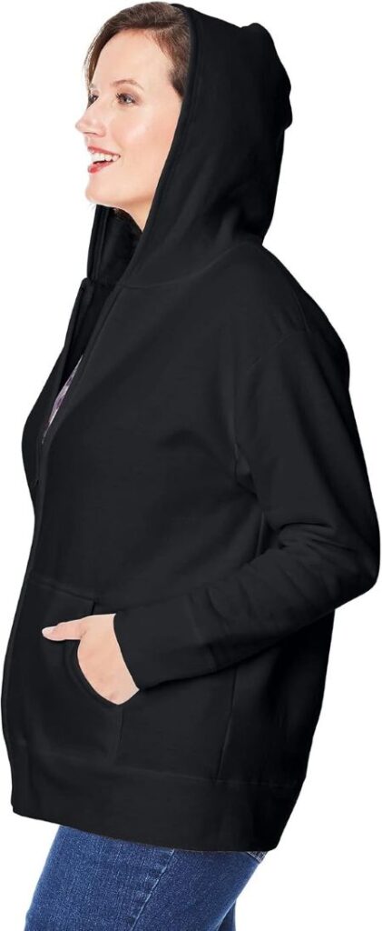 Just My Size women's hooded sweatshirt with fleece lining for warmth and easy layering