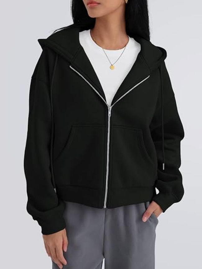 Trendy Queen women's zip-up sweatshirt suitable for layering, lounging, and outdoor activities in 2026