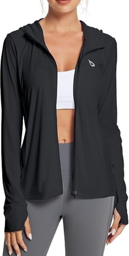 Baleaf Women's Sun Protection Jacket Hoodie with lightweight long sleeves for outdoor activities