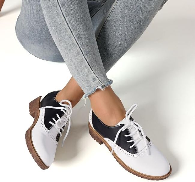 mikarka women's Saddle Oxford shoes for work and casual wear