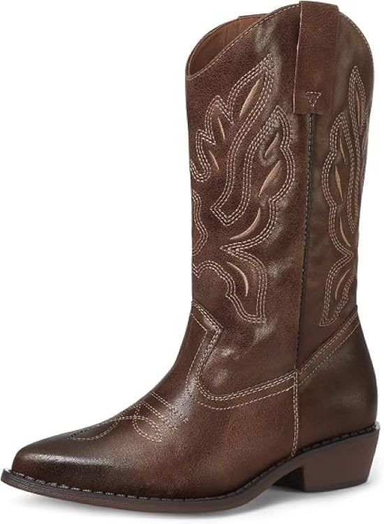mysoft mid-calf pointed-toe cowgirl boots for women in Colorado