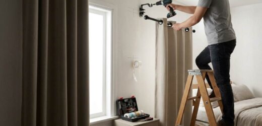 Installing blackout curtains on bedroom window