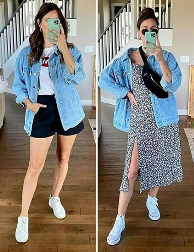 Omoone relaxed-fit jean jacket for casual layering